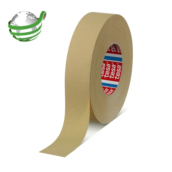 tesakrepp 4323 Basic, 50m x 25mm, hellbeige, Labeled, 125µm