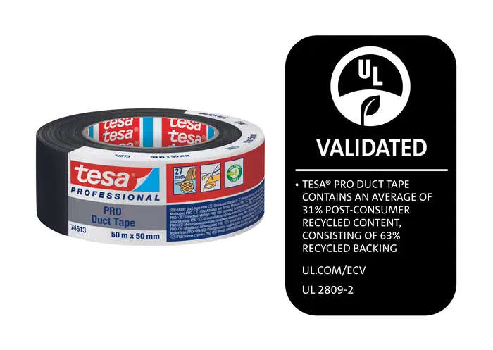 tesa 74613 PRO Gewebeband, 50 m x 50 mm, schwarz, 175µm