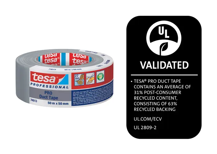 tesa 74613 PRO Gewebeband, 50 m x 50 mm, grau, 175µm