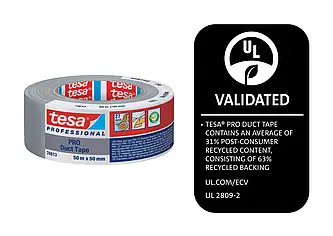 tesa 74613 PRO Gewebeband, 50 m x 50 mm, grau, 175µm